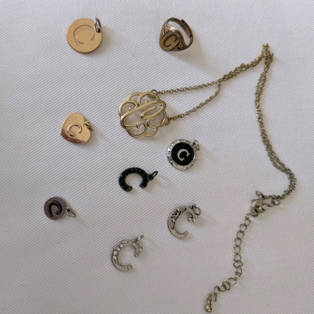 Gold and Silver Pendant Necklace Set